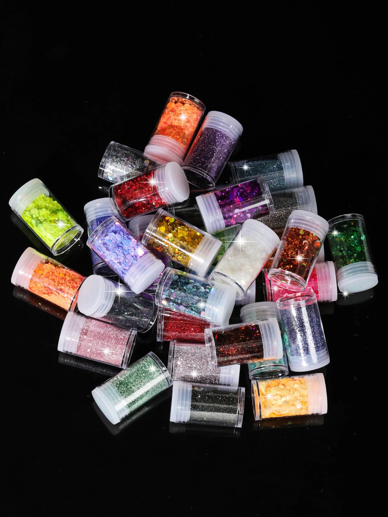 32 Pots Chunky Holographic Glitter,  Reflective Body Glitter for Eyes