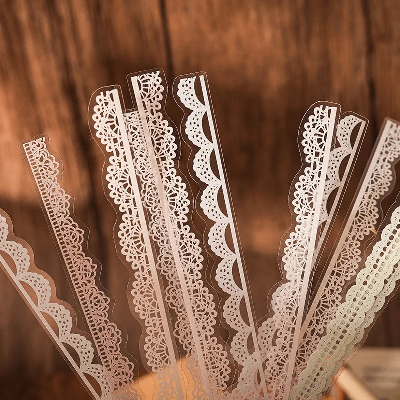 40 pcs Lace Stickers Cute Aesthetics Decor Collage Junk Journal
