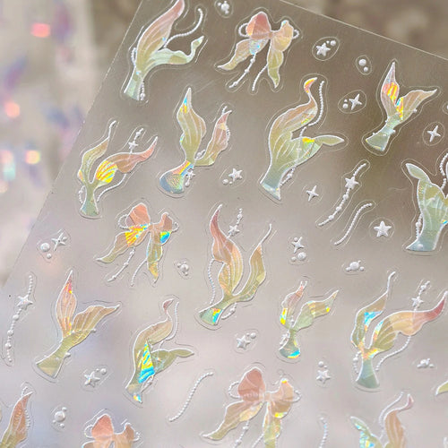 1 pc 5D Chinese style camellia nail sticker Vernal Equinox peach