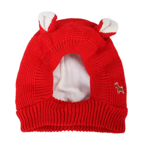 Quiet Dog Ear Muffs Noise Protection Pet Ears Covers Knitted Hat