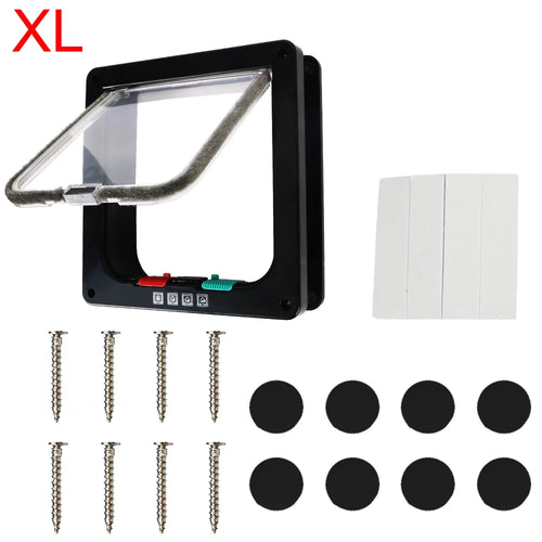 For Dog Cat Kitten ABS Plastic Dog Cat Flap Door With 4 Way Lock