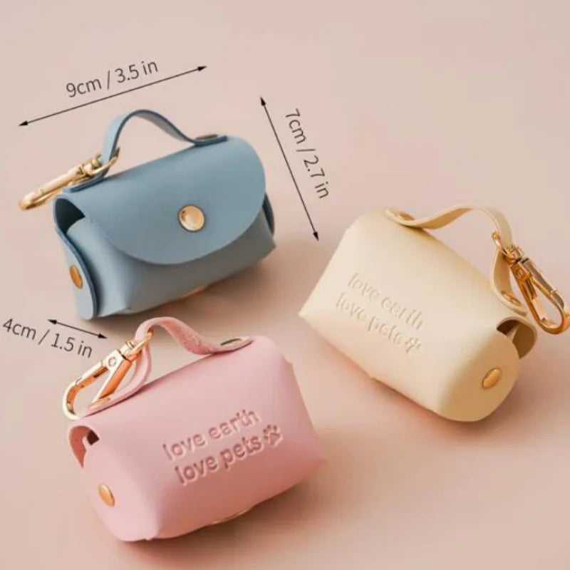 Stylish Pet Bag Holder Faux Leather Pet Poop Bag Holder with Dispenser