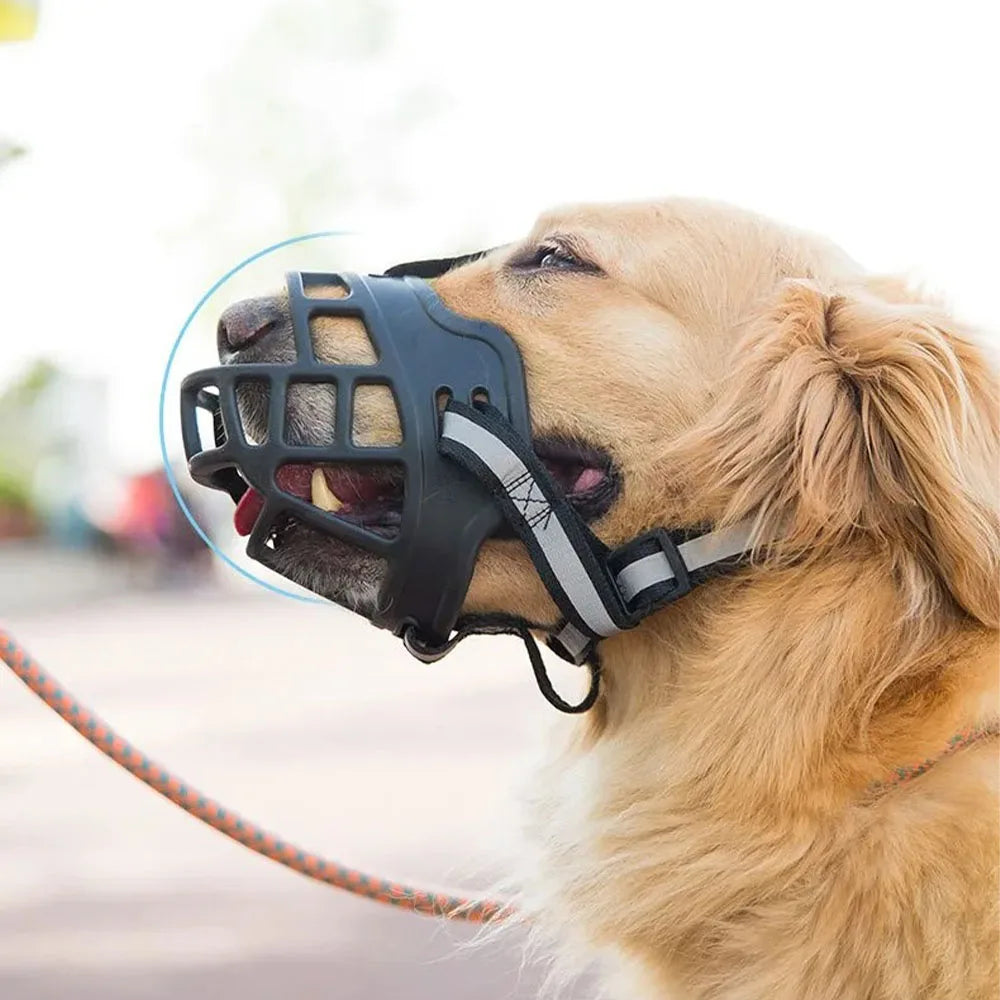 Soft Silicone Pet Dog Muzzle  Anti-biting Chewing Mask Breathable