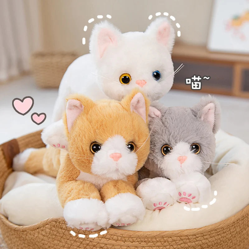 53CM Cute Simulated Cat Doll Plush Toy Stuffed Soft Animal Plush white