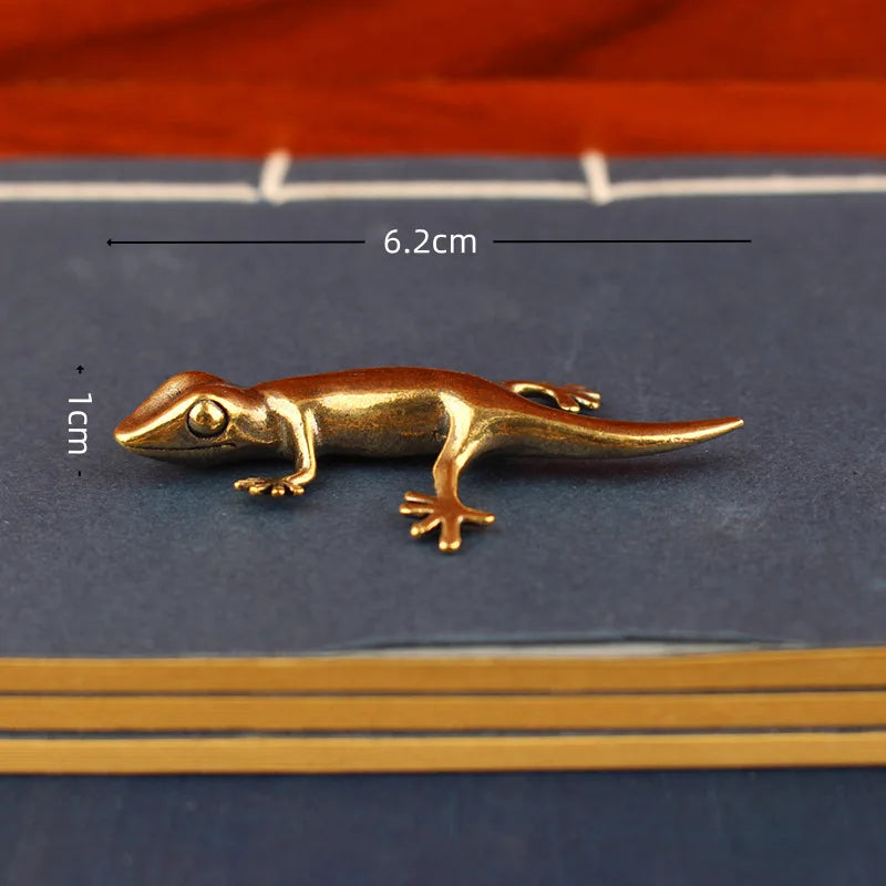 Gecko figure home decor Small Ornaments Antique Brass Animal Figurines