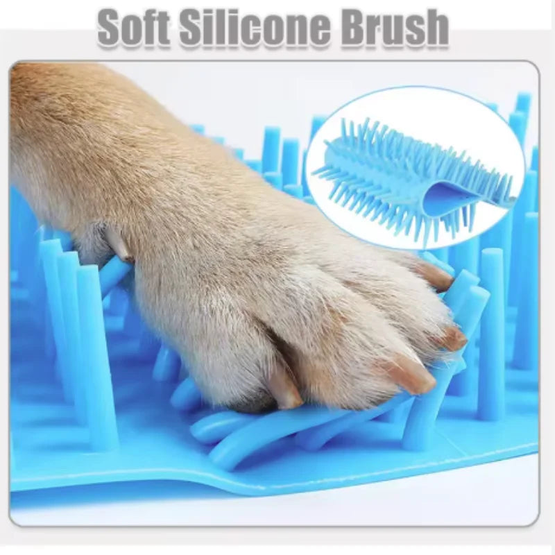 Portable Dog Paw Cleaner Cup with Soft Silicone Combs Outdoor Pet Foot