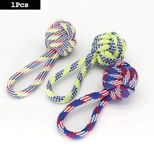 1pc Dog Toy Carrot Knot Rope Ball Cotton Rope Dumbbell Puppy Cleaning