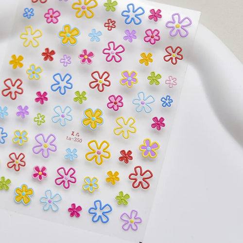 1pcs Jelly Nail Stickers Shiny French Ice Crystal Stars Love Self