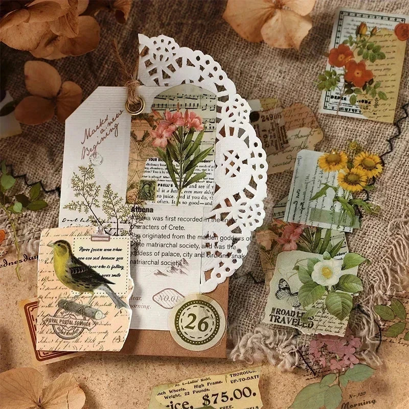 20 Sheets Vintage PET Sticker Book Diy Diary Butterfly INS Album