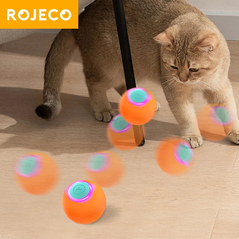 ROJECO Smart Pet Toys Cat Bouncing Ball Automatic Rolling Ball