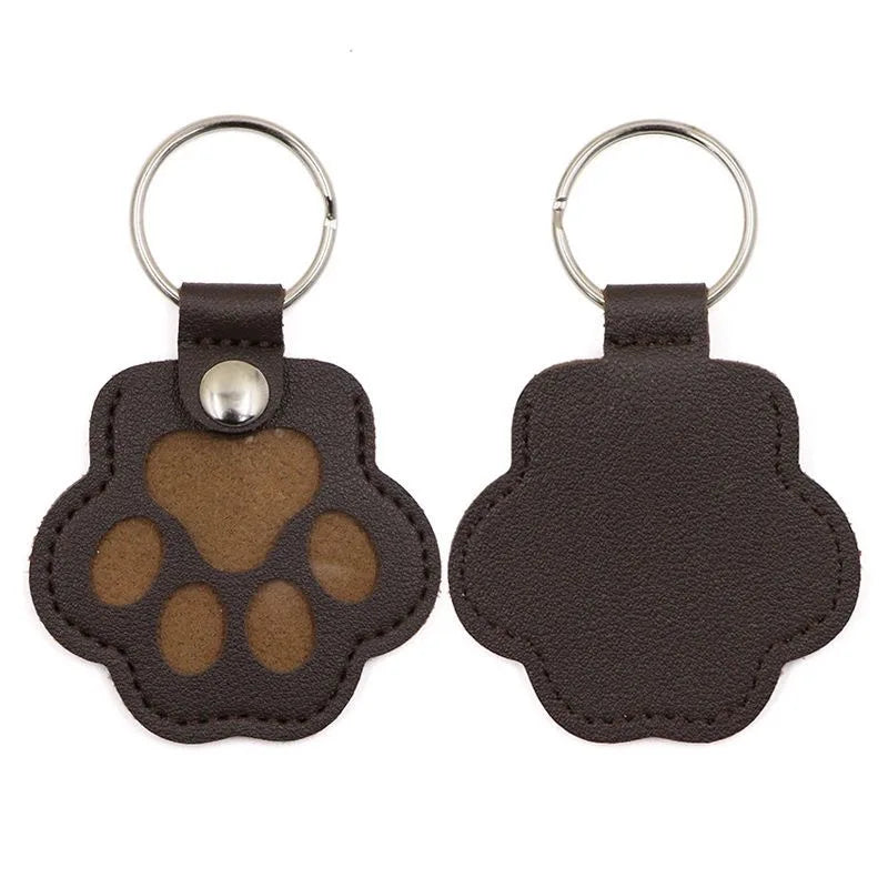 Pet Hair Memorial Keychain PU Leather Keepsake Locket for Cat Dog Fur