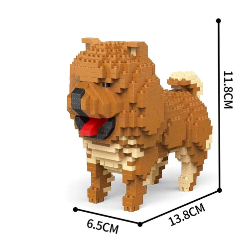 KNEW BUILT Dachshund Dog Model Mini Building Block Toy Set 9 Style for