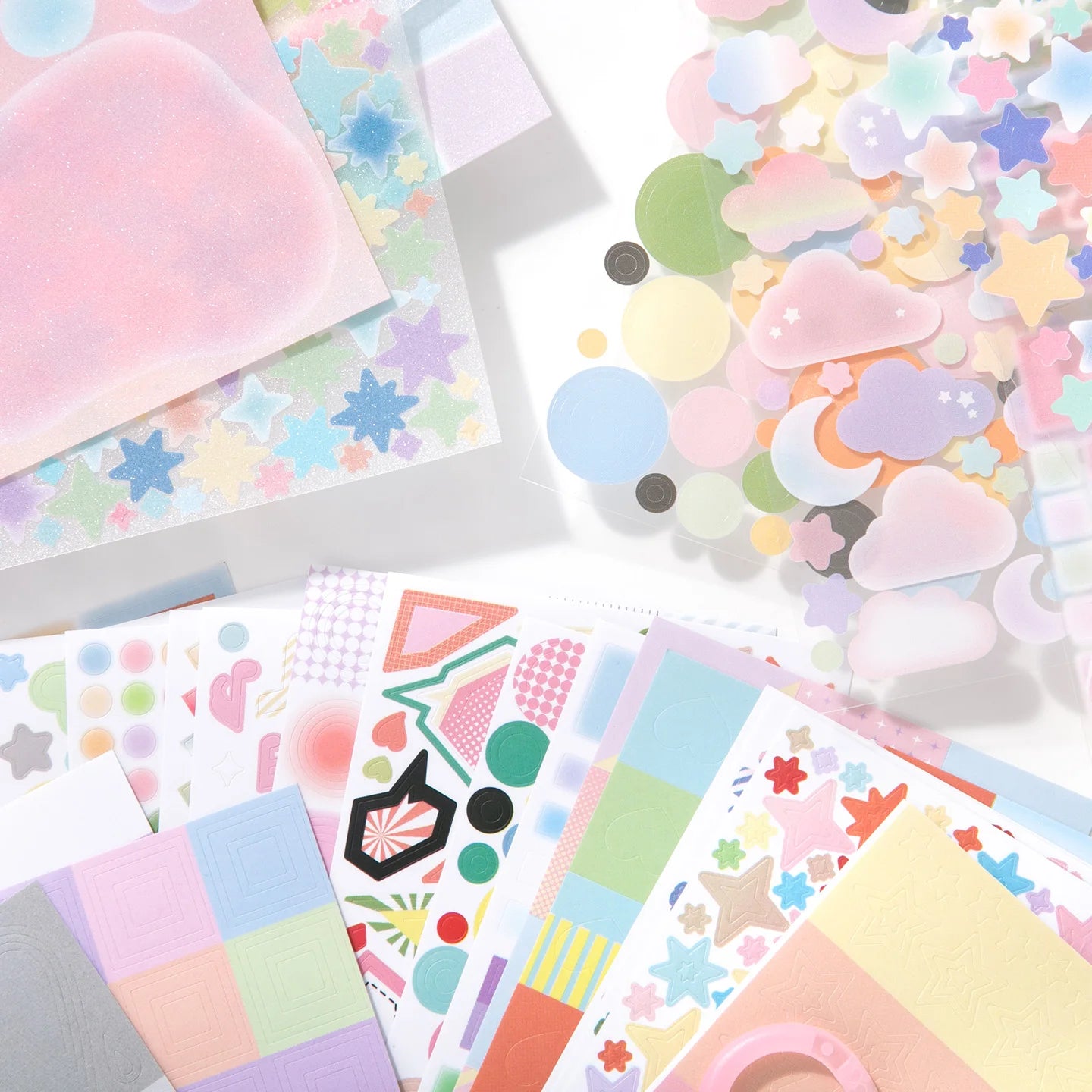 30sheets/lot Ins Style Star Circle Geometric Basic Pattern Stickers