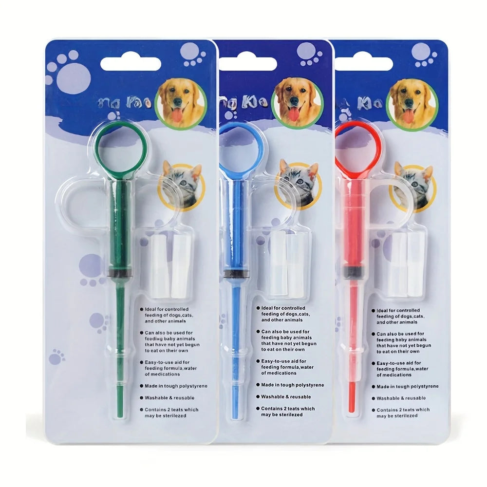 Pet Medicine Feeder Cat Tablet Syringe Feeder Soft Tip Dual Purpose
