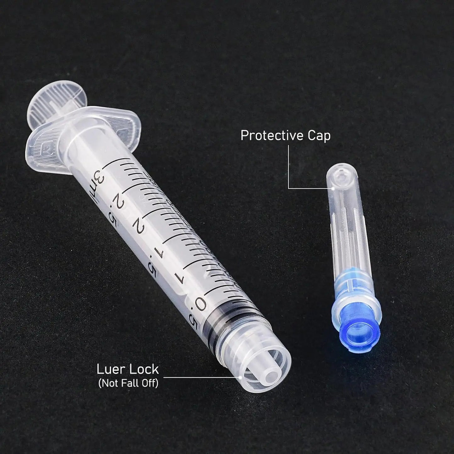 50Pcs 3ml Disposable Luer Lock Syringes, Suitable for Pets and Farm