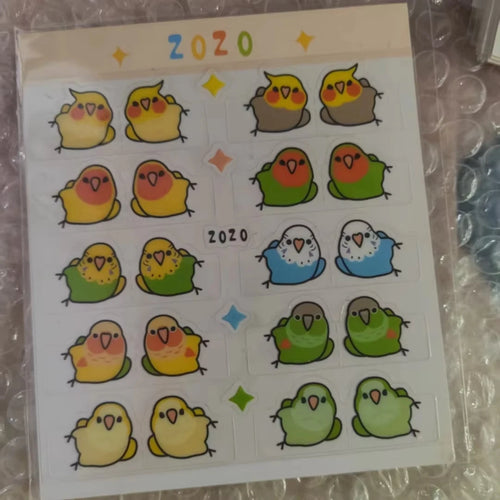 10/20 Creative and Cute Parrot Index Stickers, PET Bookmark, Hand