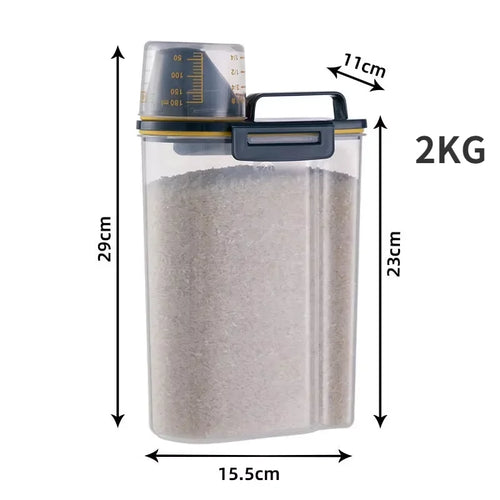 1.5kg/2kg Measuring Cup Food Store Container Dog Cat  Pail Plastic