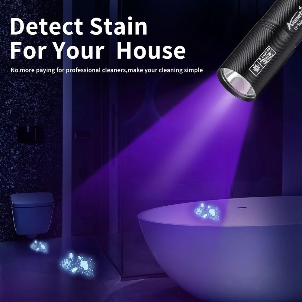 365nm UV Flashlight USB Rechargeable Mini Palm Ultraviolet Nail lamp