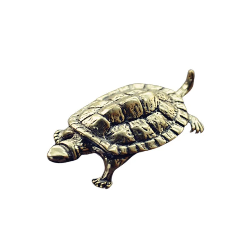 Retro Brass Tortoise Ornament Statue Metal Animal Sculpture Home