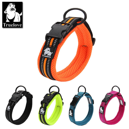 Truelove Adjustable Mesh Padded Pet Dog Collar 3m Reflective Nylon Dog