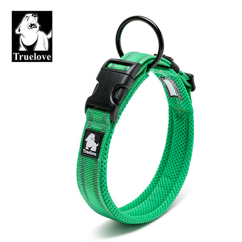 Truelove Adjustable Mesh Padded Pet Dog Collar 3m Reflective Nylon Dog