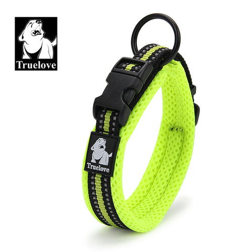 Truelove Adjustable Mesh Padded Pet Dog Collar 3m Reflective Nylon Dog