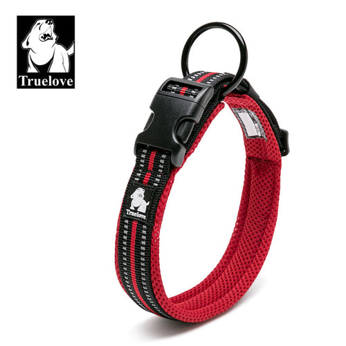 Truelove Adjustable Mesh Padded Pet Dog Collar 3m Reflective Nylon Dog