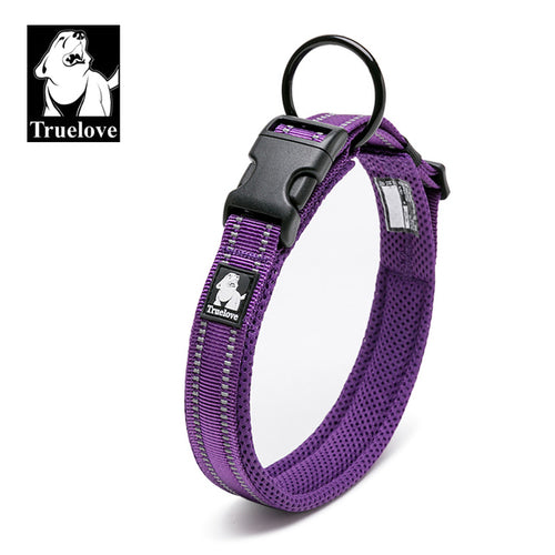 Truelove Adjustable Mesh Padded Pet Dog Collar 3m Reflective Nylon Dog