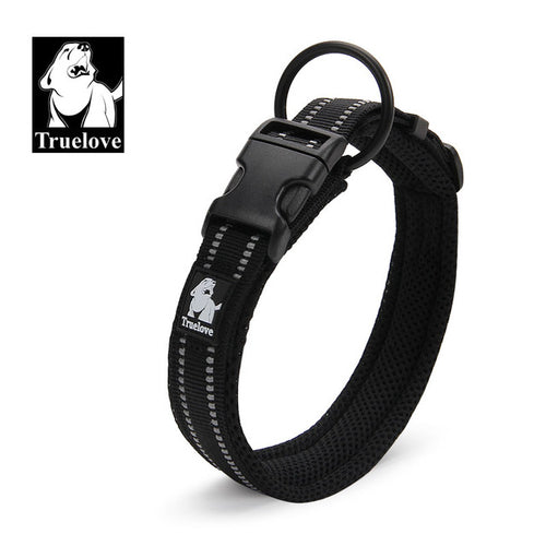 Truelove Adjustable Mesh Padded Pet Dog Collar 3m Reflective Nylon Dog