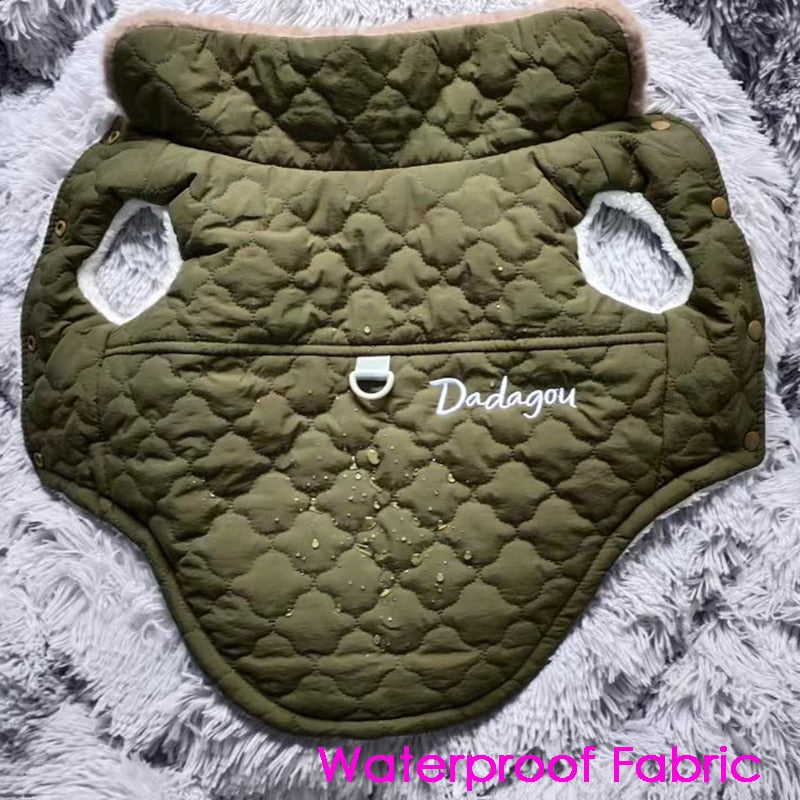 Waterproof Fur Collar Dog Jacket Winter Warm Fleece Dog Clothes for