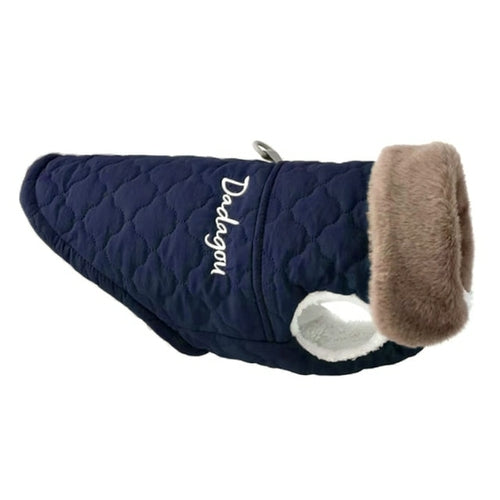 Waterproof Fur Collar Dog Jacket Winter Warm Fleece Dog Clothes for