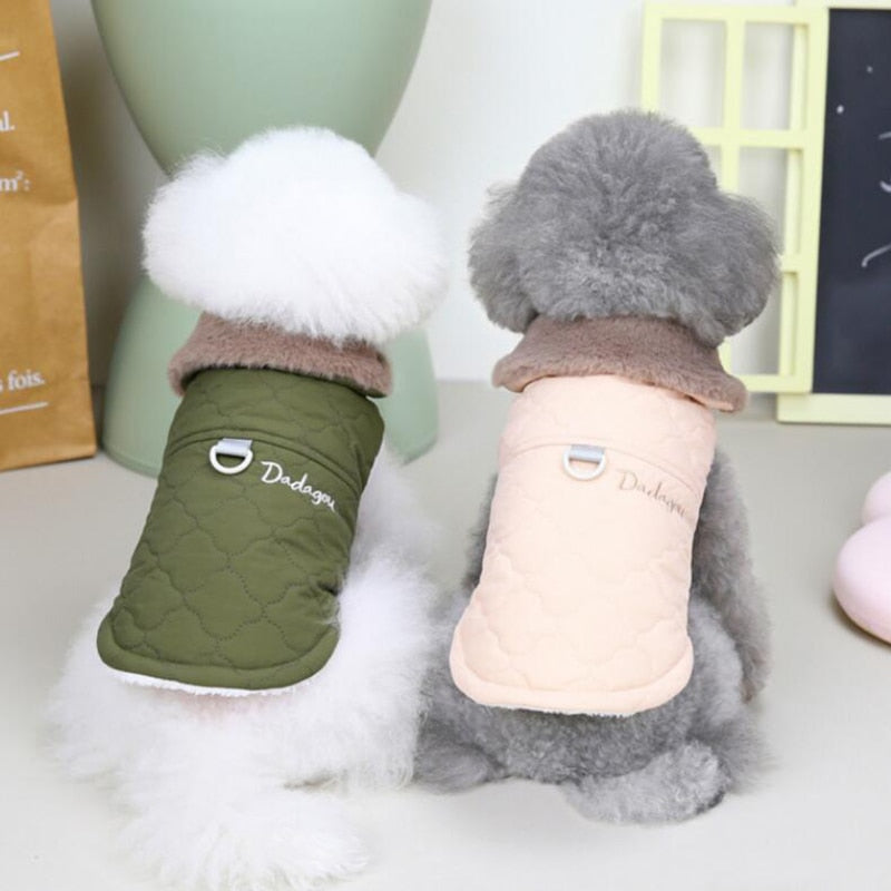 Waterproof Fur Collar Dog Jacket Winter Warm Fleece Dog Clothes for