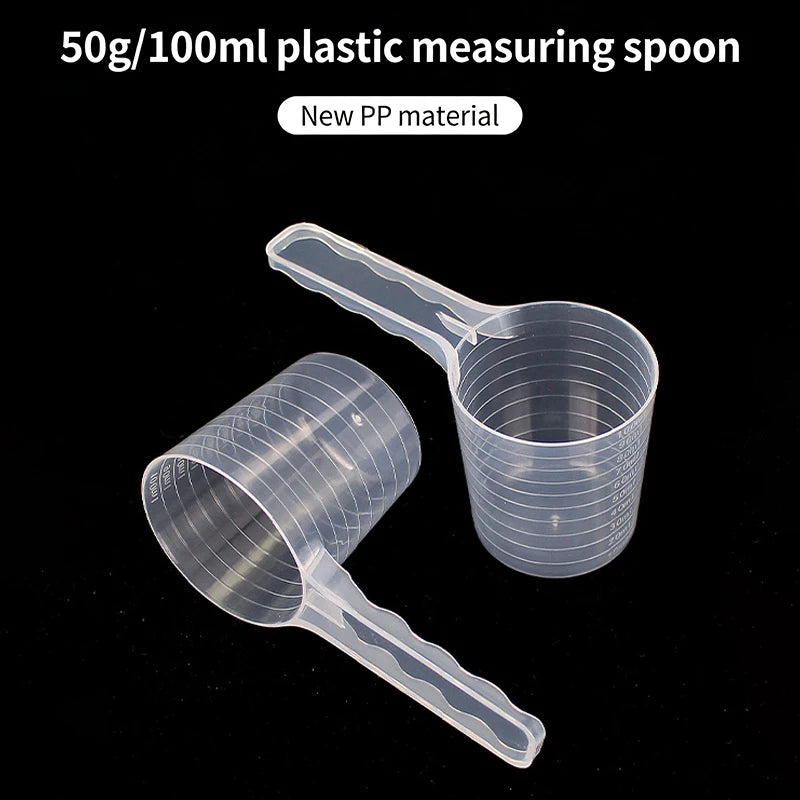 Dog Cat Food Measuring Spoon Plastic  with Clear Scale Transparent for Accurate Pet Food Portion Measurement Tool