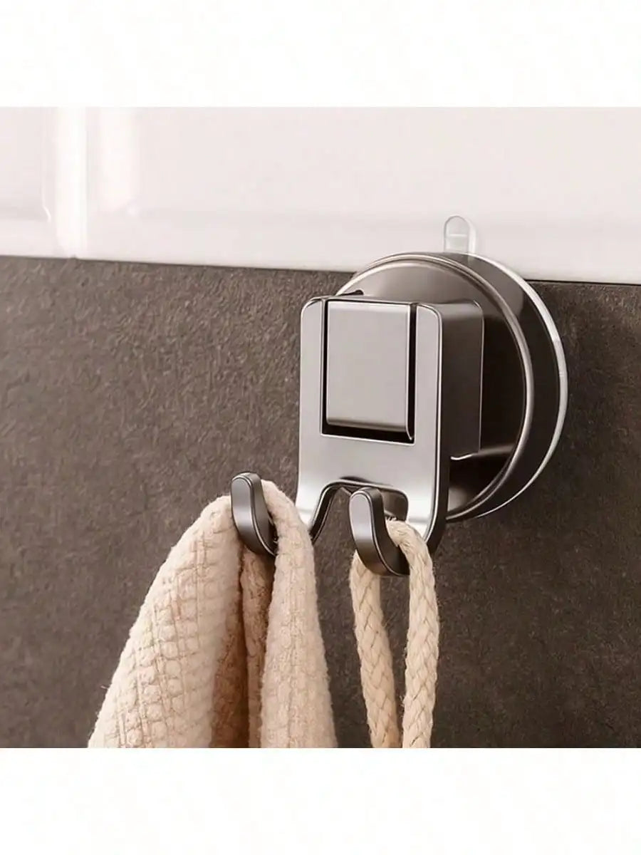 Corner Shower Caddy, 2 Hooks for Tiles & Glass. Space Saver, Clear, 12cm, Easy Install