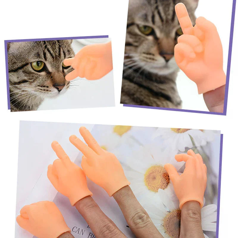 Teasing Cat Interactive Finger Gloves Interactive Human Fake Hand Cat Toys Caress Cat Dog Toys Little Hand Pet Cat Supplies