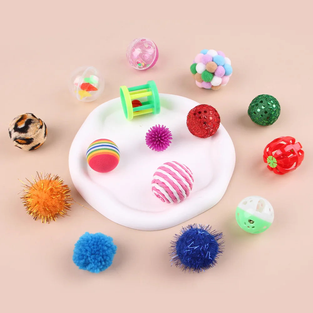 Pet Decompression Self-hi Small Toys Cat Vent Ball Toys A Variety Of Plastic Bell Ball Cat Toys