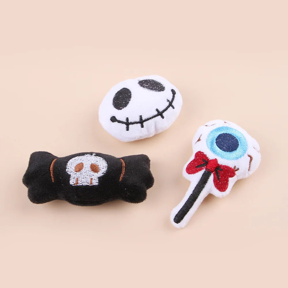 Halloween cat toy accessories various Halloween plush cat toys cat teaser stick pet toy set