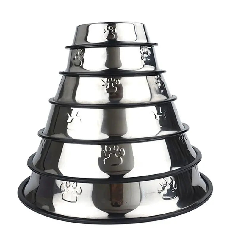 Paw Stainless Steel Pet Dog Bowl Feeder Skidproof Anti-ant Shape Cat Dog Bowls Food Accessories Pet Supplies 6 Sizes